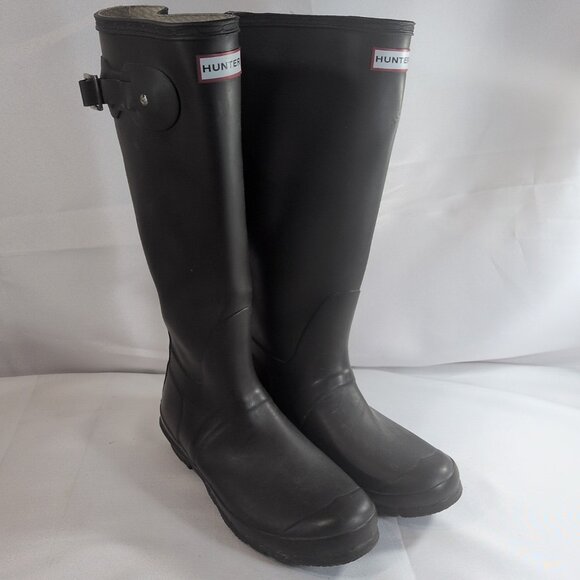 Hunter Original Tall Rain Boots Green Dark Matte US 10 F 9 M EU 42 W23499 Women - Picture 1 of 16